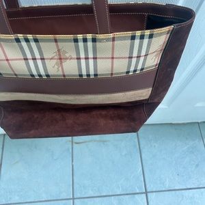 Burberry London Leather and Suede Tote